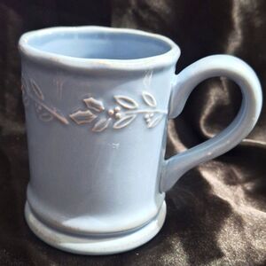 Target Home Coffee Mug~Hearthstone~Blue Holly~Stoneware Cup~Hand Painted